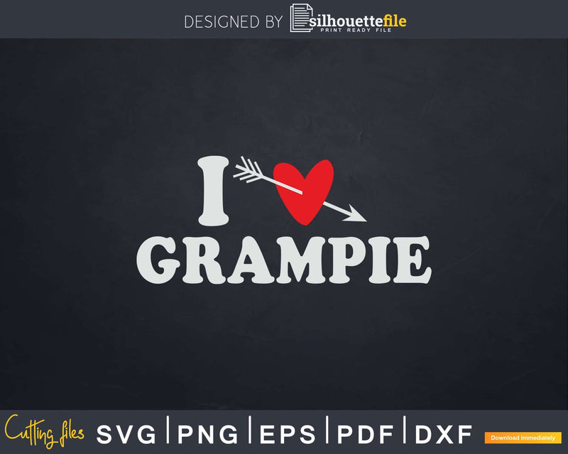 I Love Grampie with Heart Fathers day Svg T-shirt Design