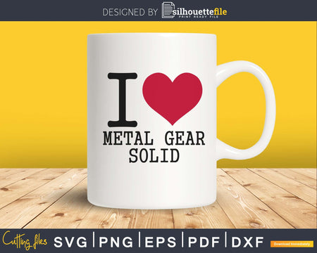 I Love Metal Gear Solid heart svg cut files for cricut