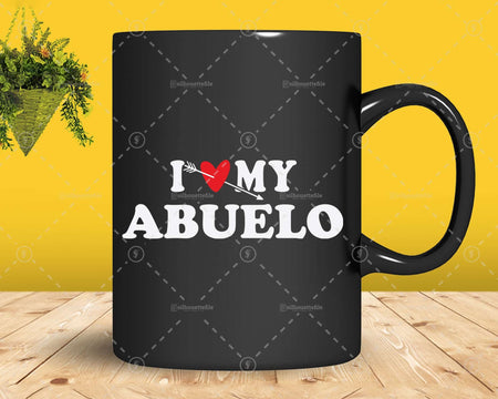 I Love My Abuelo with Heart Fathers day Svg Png Shirt Cut