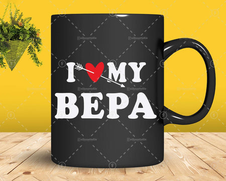 I Love My Bepa with Heart Fathers day Png Svg Files For