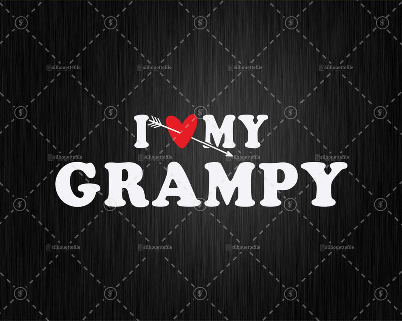 I Love My Grampy with Heart Fathers day Png Svg T-shirt