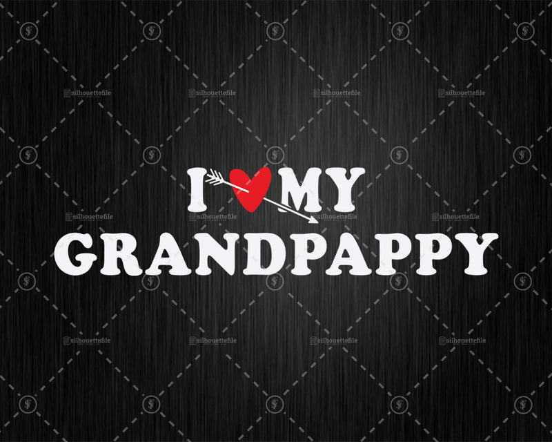 I Love My Grandpappy with Heart Fathers day Png Svg T-shirt