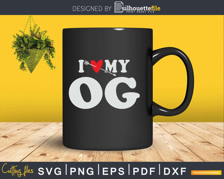 I Love My OG with Heart Fathers day Svg T-shirt Design