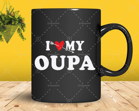 I Love My Oupa with Heart Fathers day Png Svg T-shirt Design