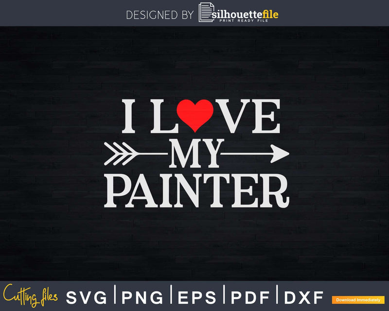 I Love My Painter Palette Brush Svg Dxf Cut Files