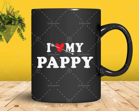 I Love My Pappy with Heart Fathers day Png Svg T-shirt