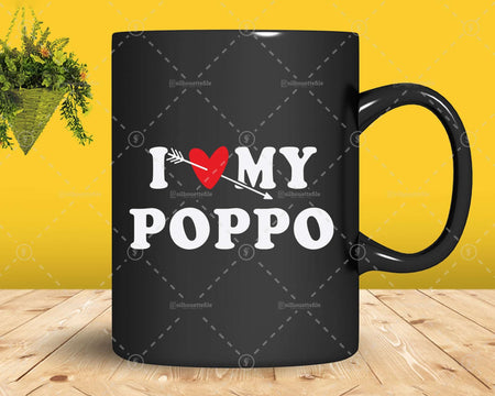 I Love My Poppo with Heart Fathers day Png Svg T-shirt