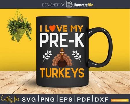 I love my pre-k turkey svg cricut craft cutting files