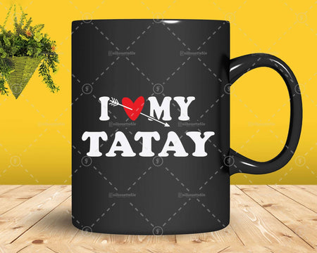 I Love My Tatay with Heart Fathers day Png Svg T-shirt