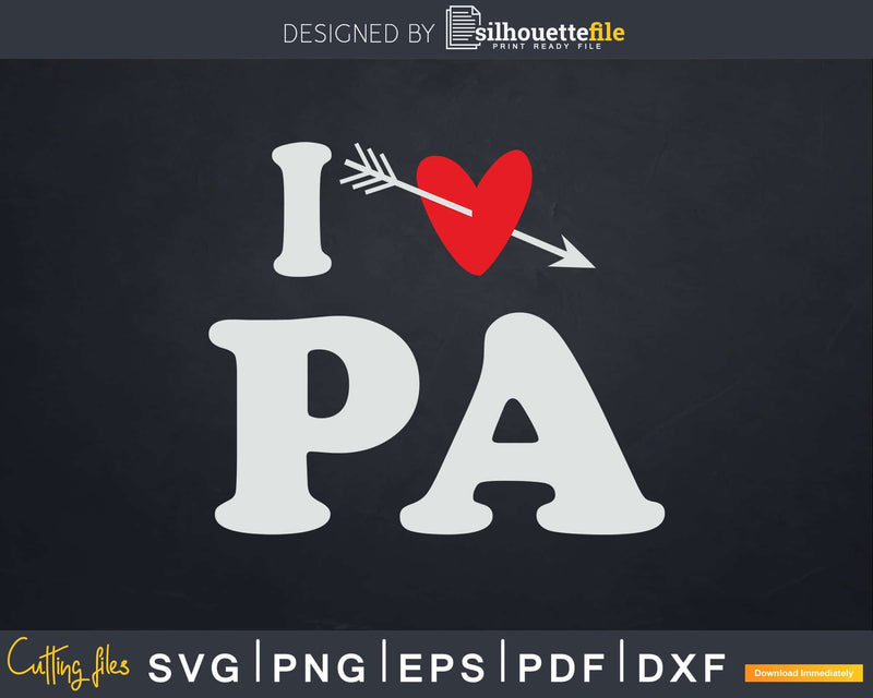 I Love Pa with Hear Fathers day Svg T-shirt Design