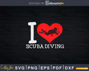I Love Scuba Diving Bicolor Heart Png Svg T-shirt Design
