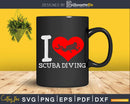 I Love Scuba Diving Bicolor Heart Png Svg T-shirt Design