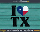 I Love Texas heart flag svg cutting cut files for cricut