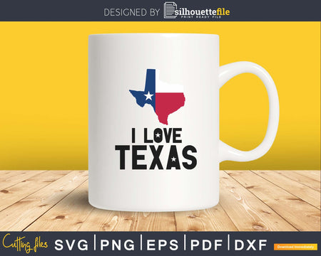 I Love Texas map flag svg cutting cut files for cricut