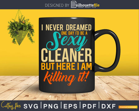I Never Dreamed One Day I’d Be A Sexy Cleaner Shirt Svg