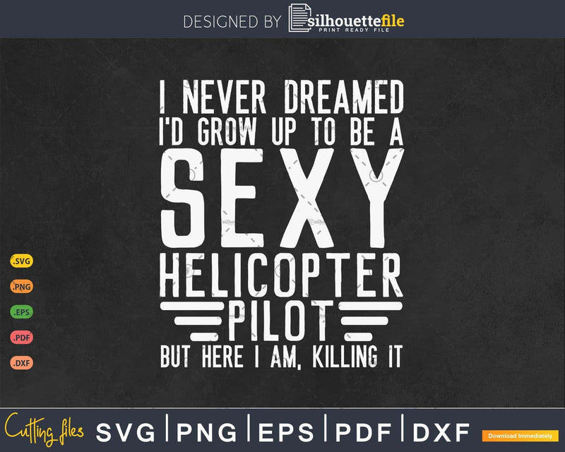 I Never Dreamed Sexy Helicopter Pilot Funny