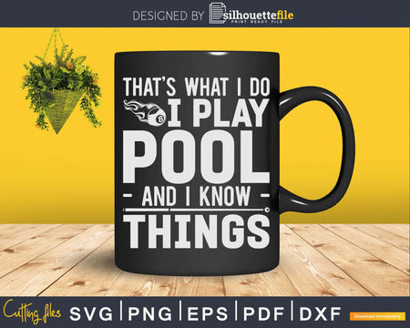 I Play Pool And Know Things Funny Billiard Players Svg