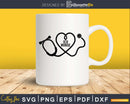 ICU Nurse Stethoscope Heart svg cricut cut cutting digital