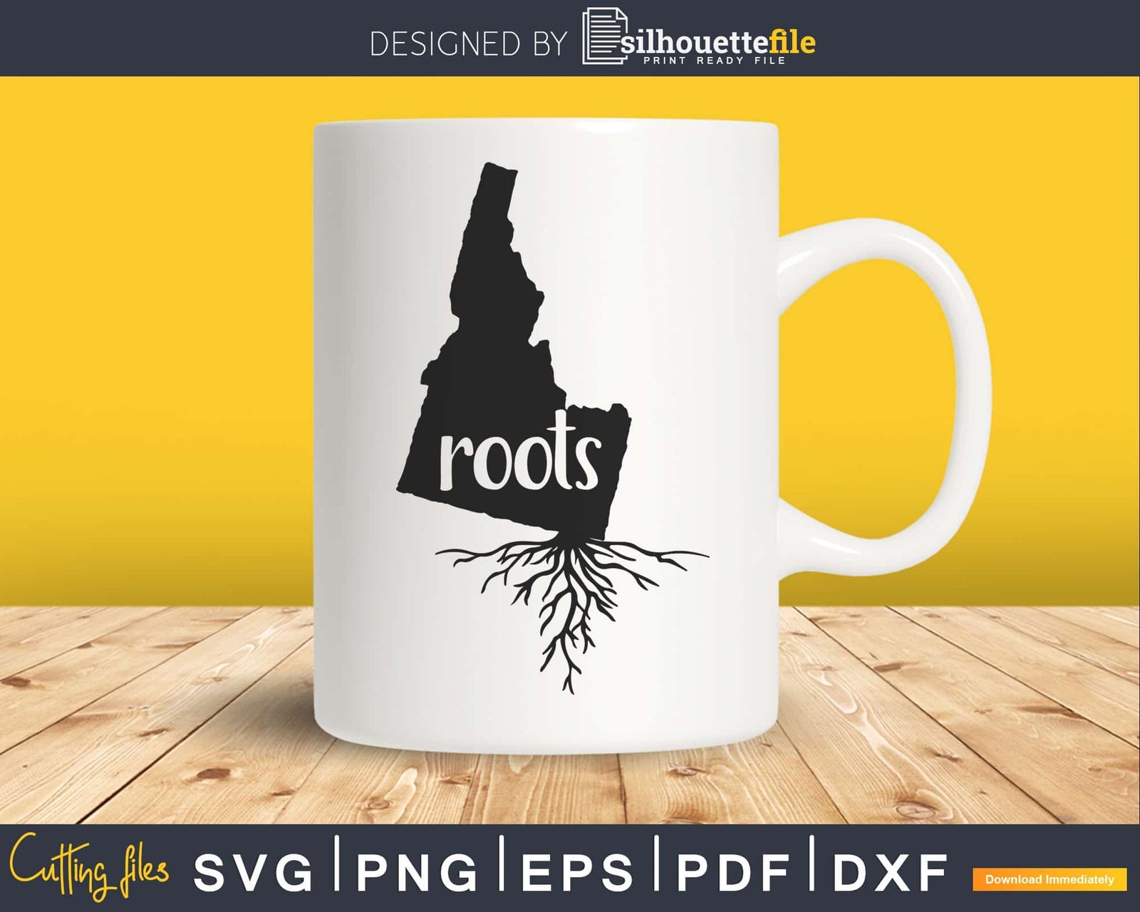 Idaho ID Roots Home Native Map silhouette cut svg cutting | Silhouettefile