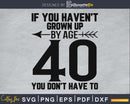 If you haven’t grown up by age 40 don’t have to SVG