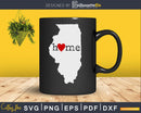 Illinois IL Home Heart Native Map svg cricut png cut