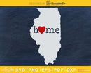 Illinois IL Home Heart Native Map svg cricut png cut