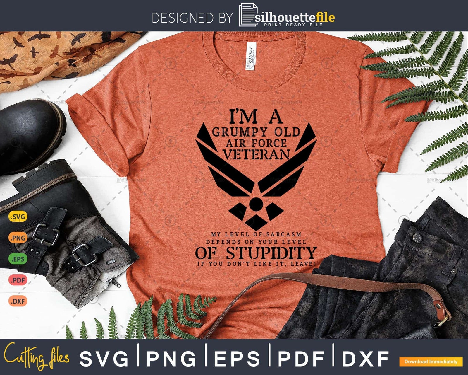 I’m a Grumpy Old USAF Air Force Veteran Svg Dxf Png Cut File ...