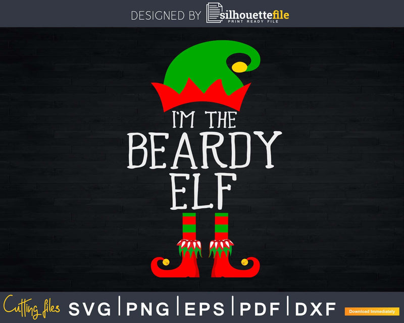 I’m The Beardy Elf svg dxf png craft cricut cutting file
