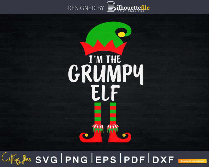 I’m The Grumpy Elf svg dxf png craft cricut cutting file