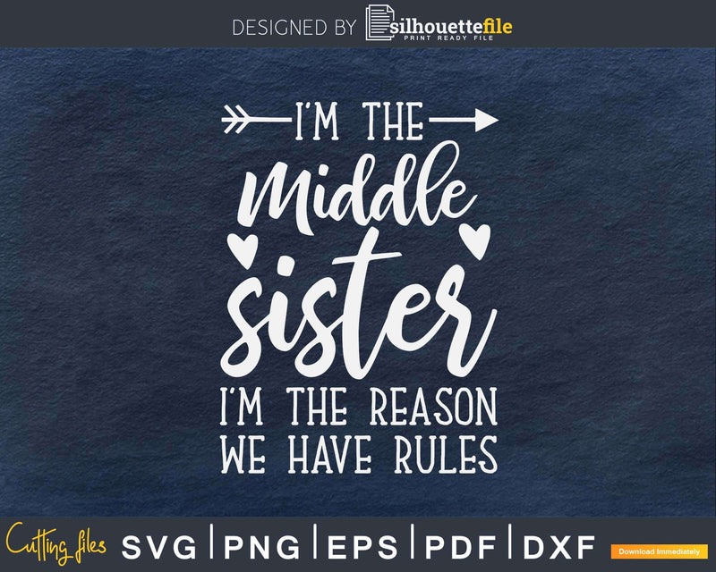 I’m The Middle Sister I Am Reason We Have Rules Svg