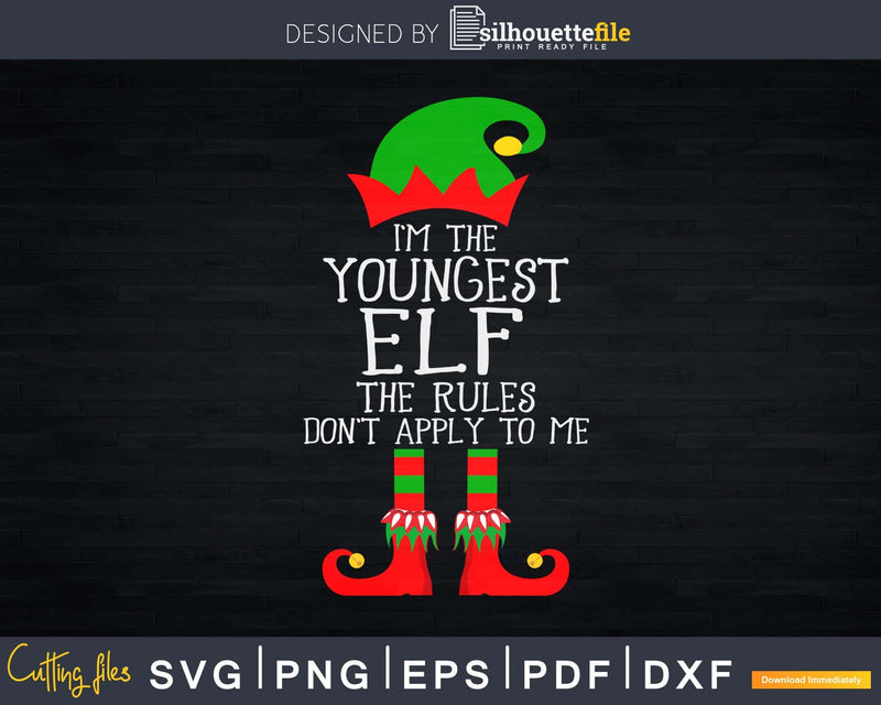 I’m the youngest elf svg png digital cricut cutting file