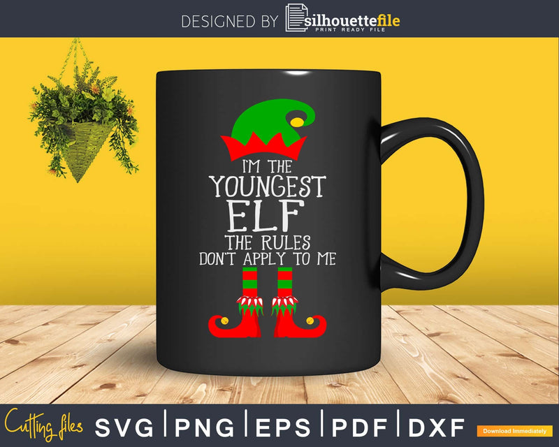 I’m the youngest elf svg png digital cricut cutting file