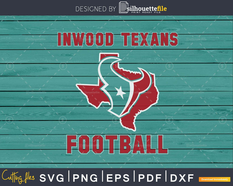 In wood Texans Houston football svg cut file for silhouette