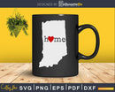 Indiana IN Home Heart Native Map cricut silhouette cut svg