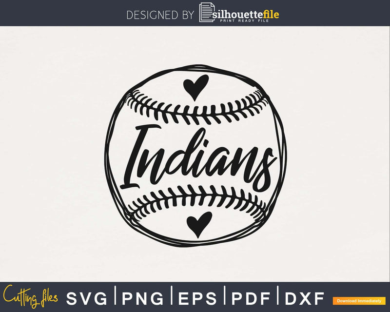 Indians Baseball Fastpitch svg png digital cutting cut