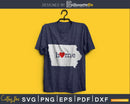 Iowa IA Home Heart Native Map svg png cricut cut digital