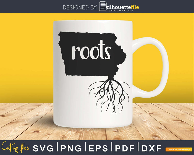 Iowa IA Roots Home Native Map svg cricut cut vector files