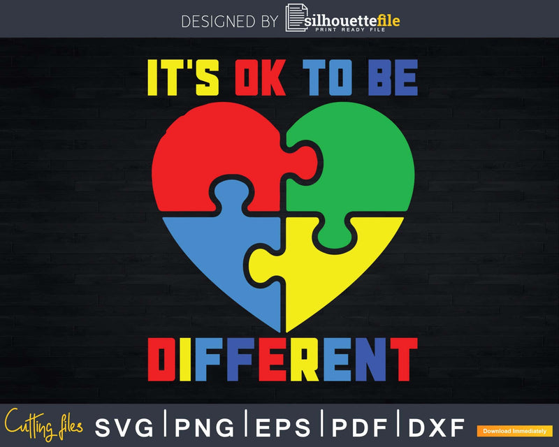 Its Ok To Be Different Shirt Autism Awareness Svg Png Files