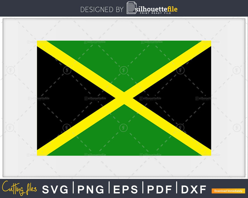 Jamaica flag svg cricut craft cutting printable files