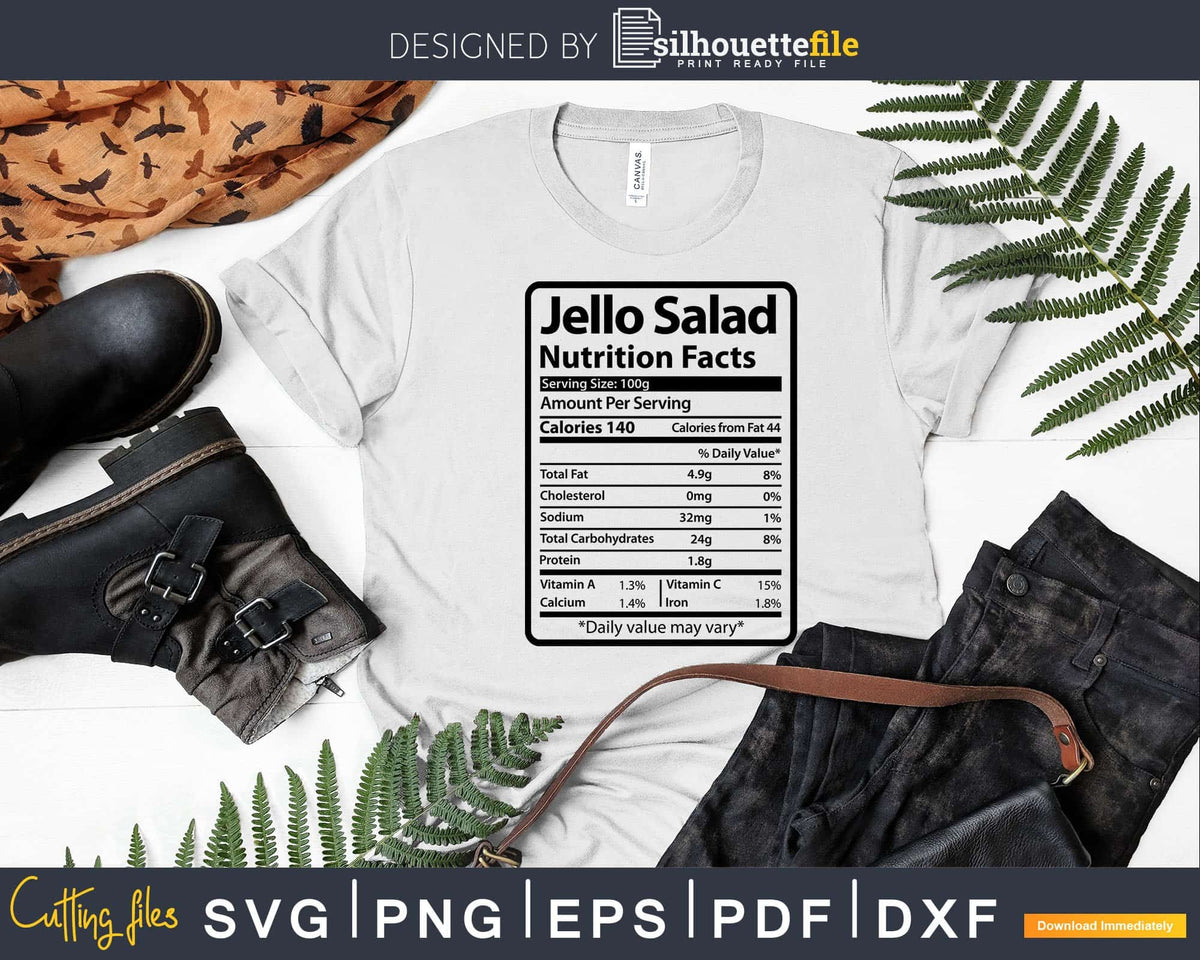 Jello Salad Nutrition Facts Funny Thanksgiving Christmas T-Shirt