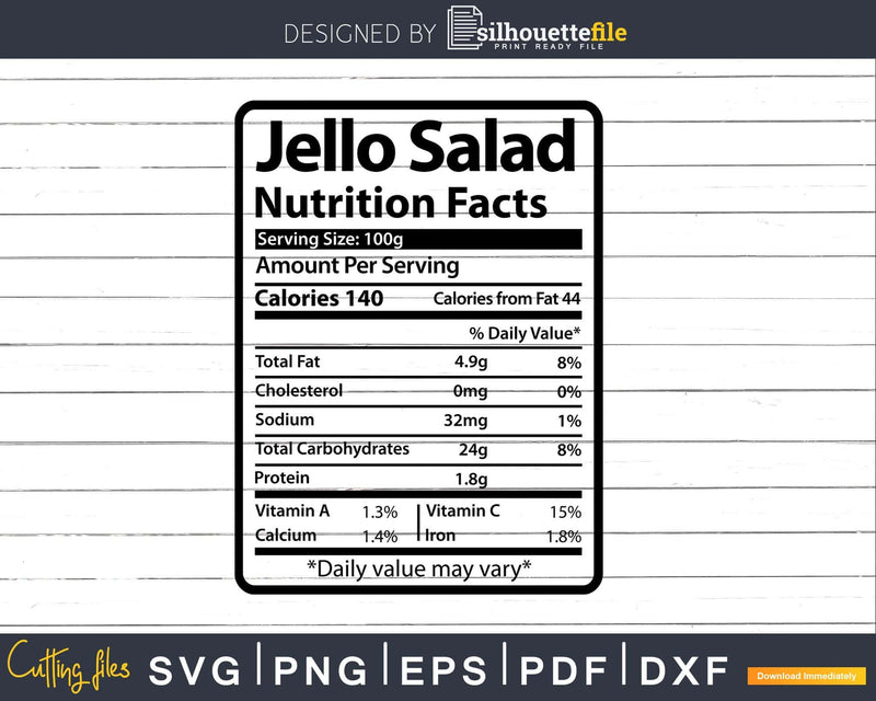 Jello Salad Nutrition Facts Funny Thanksgiving Christmas