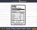Jelly Nutrition Facts Funny Thanksgiving Christmas Svg Png