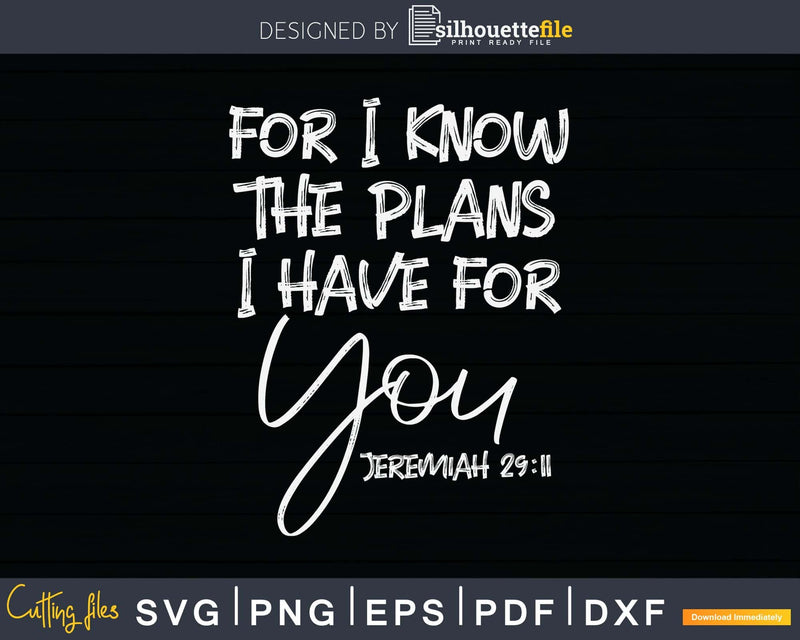 Jeremiah 29:11 Christian Religious Bible Verse svg png dxf