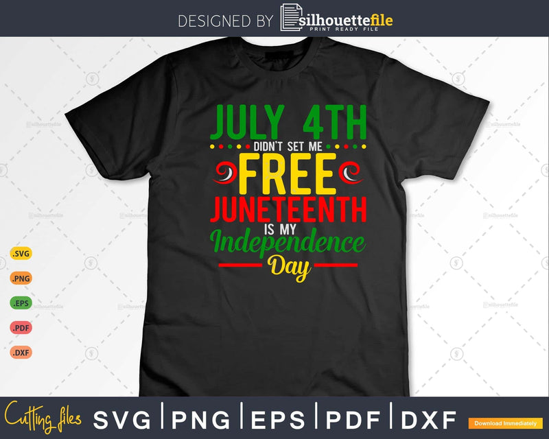 July 4th Don’t Set Me Free Juneteenth Is My Independence