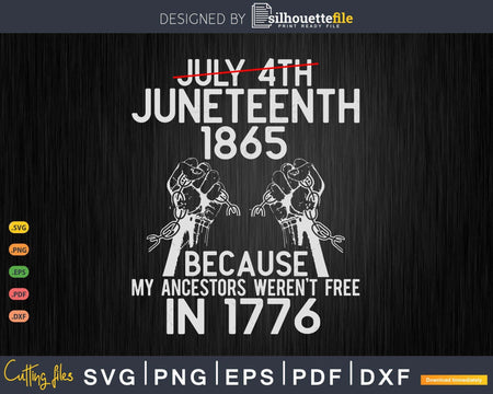 Juneteenth 1865 My Ancestors Weren’t Free In 1776 Png Svg
