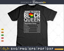 Juneteenth Black Queen Nutritional Facts Png Svg Cut Files