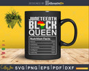 Juneteenth Black Queen Nutritional Facts Png Svg Cut Files