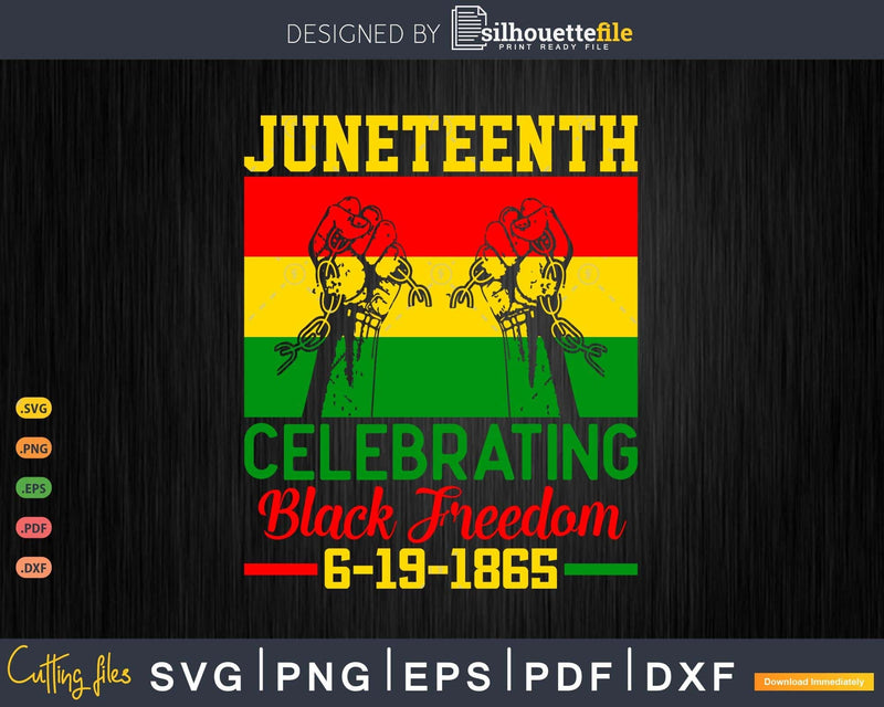 Juneteenth celebrating black freedom 1865 flag Png Svg