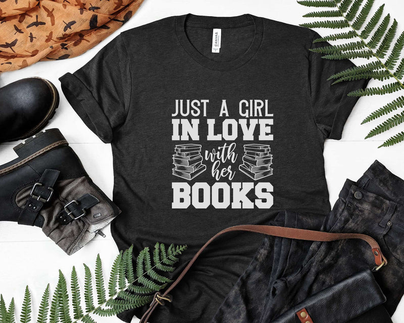 Just a Girl in Love With Her Books Svg Png Cricut Cut Files
