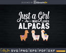 Just A Girl Who Loves Alpacas Farmer Lover Svg Alpaca Llama
